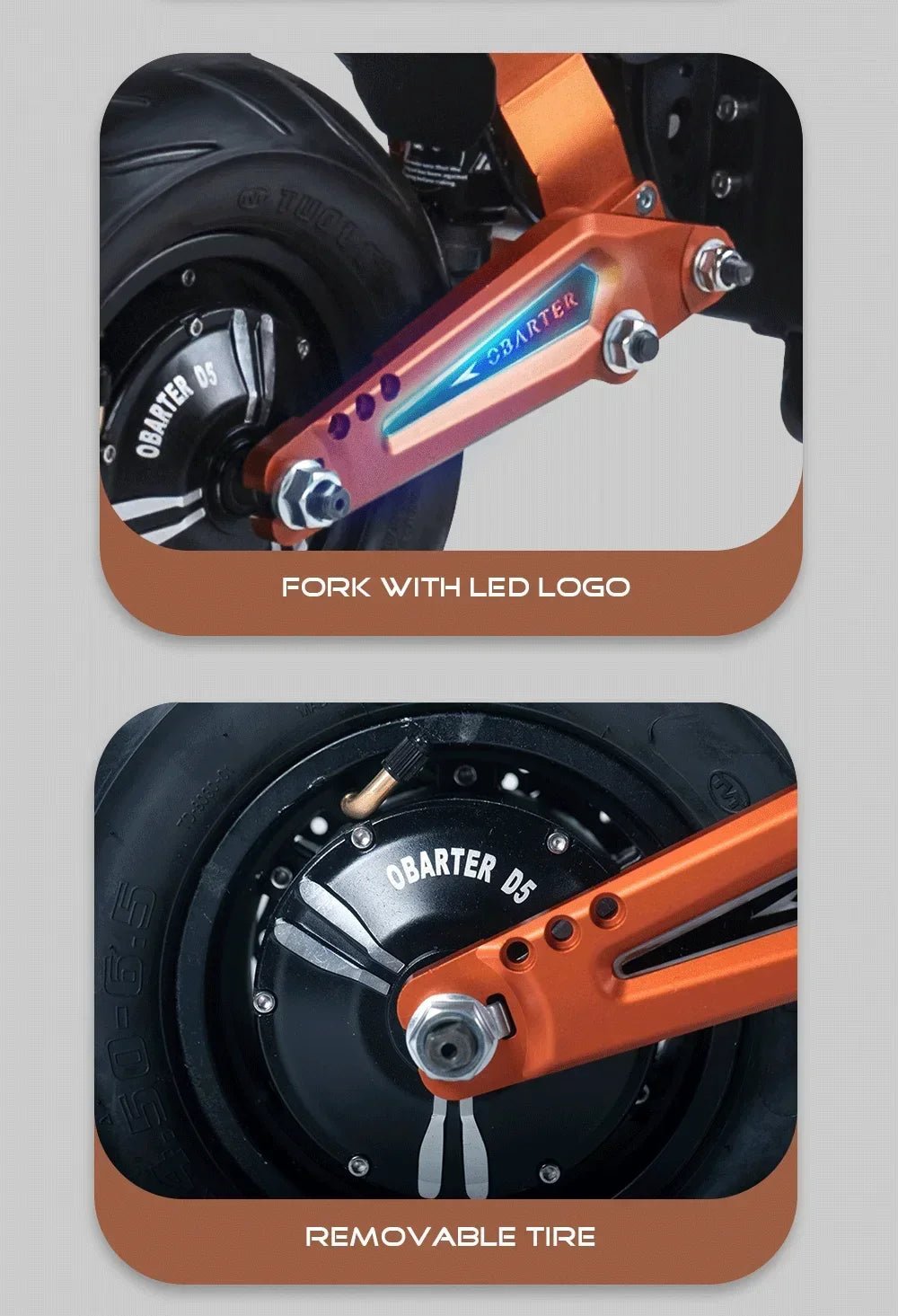 Obarter D5 Electric Scooter - 5000W, 70km/h Max Speed, Removable Battery - Image 19