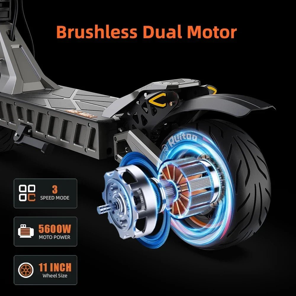 M6Max Dual Motor 5600W Electric Scooter - Fast & Foldable 11 Inch - Image 3