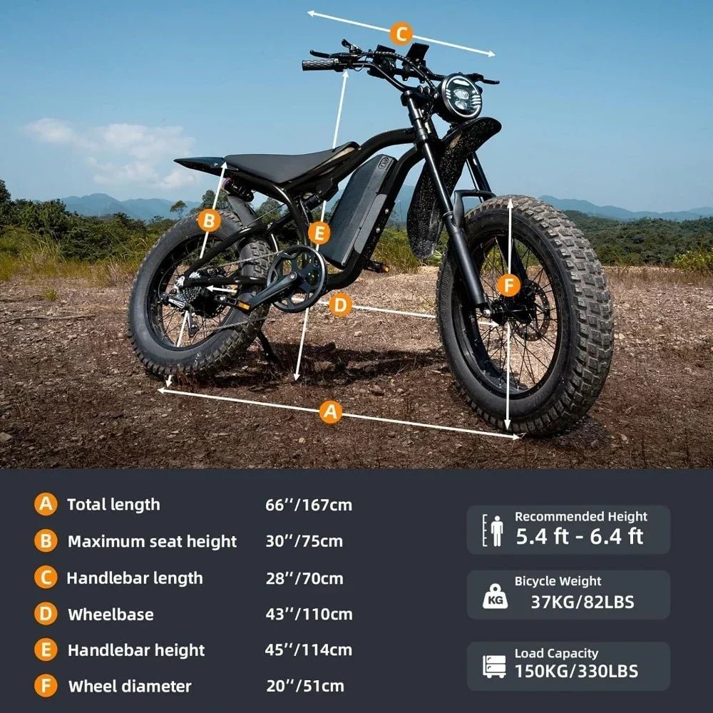 eBike Boys Fat Tire Electric Bike - 1200W Motor, 30+ MPH Speed - Image 6