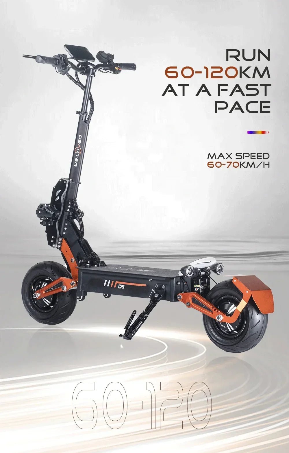 Obarter D5 Electric Scooter - 5000W, 70km/h Max Speed, Removable Battery - Image 10