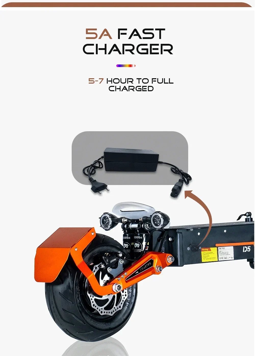 Obarter D5 Electric Scooter - 5000W, 70km/h Max Speed, Removable Battery - Image 17