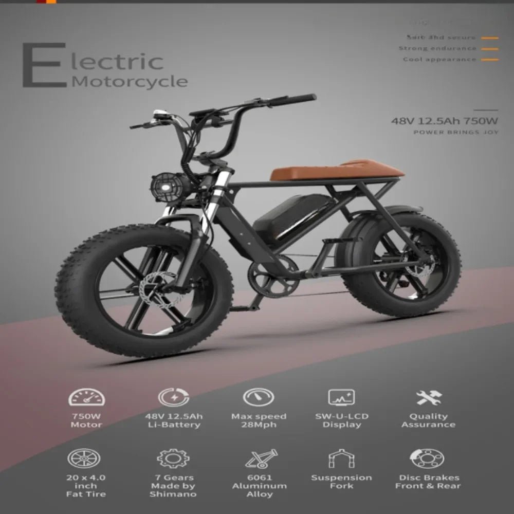 eBike Boys 750W Electric Bike - 48V 13Ah Lithium Battery, Aluminum Frame - Image 6