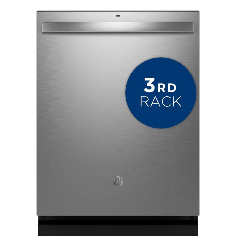 GE - 24" Top Control Built-In Stainless Steel Tub Dishwasher with 3rd Rack, Sanitize Cycle and 47 dBA - Stainless Steel