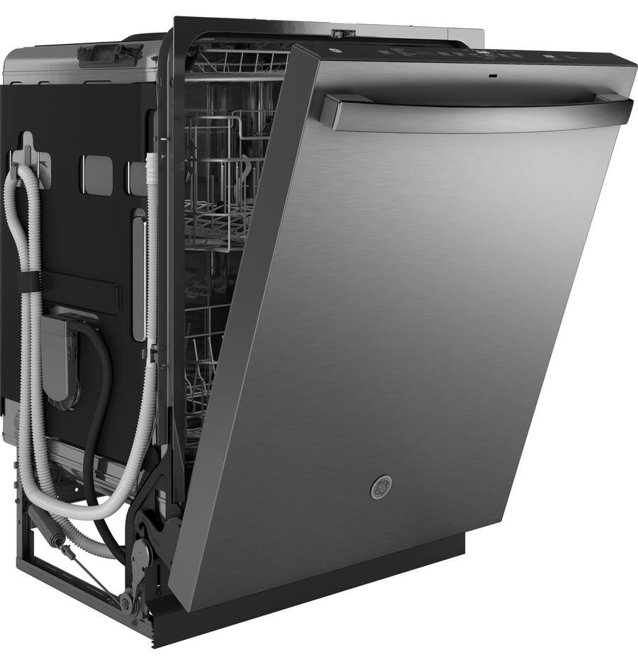 GE - 24" Top Control Built-In Stainless Steel Tub Dishwasher with 3rd Rack, Sanitize Cycle and 47 dBA - Stainless Steel