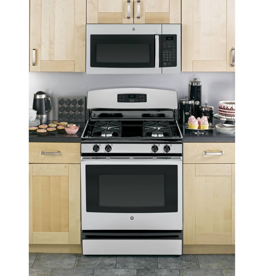 GE - 1.6 Cu. Ft. Over-the-Range Microwave with Convenience Cooking Controls - Stainless Steel