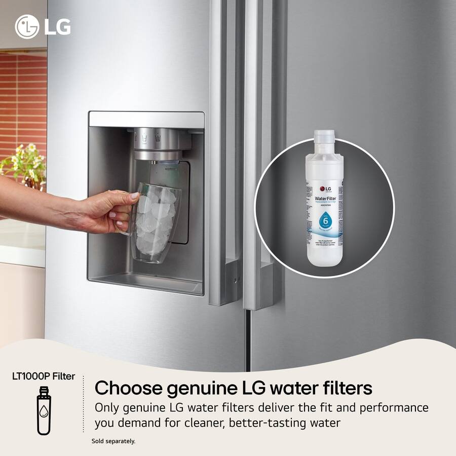 LG - 33-in Wide Standard-Depth MAX 24.5 Cu. Ft. Smart French Door Refrigerator with Dual Ice - Stainless Steel
