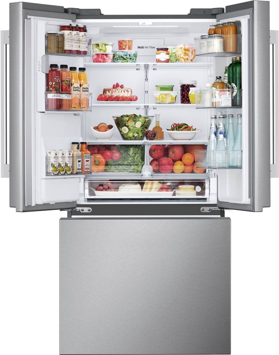 LG - 33-in Wide Standard-Depth MAX 24.5 Cu. Ft. Smart French Door Refrigerator with Dual Ice - Stainless Steel