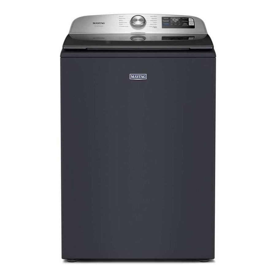 Maytag - 5.3 Cu. Ft. Pet Pro Top Load Impeller Washer with Extra Power and Sanitize Cycle with Oxi - Midnight Steel