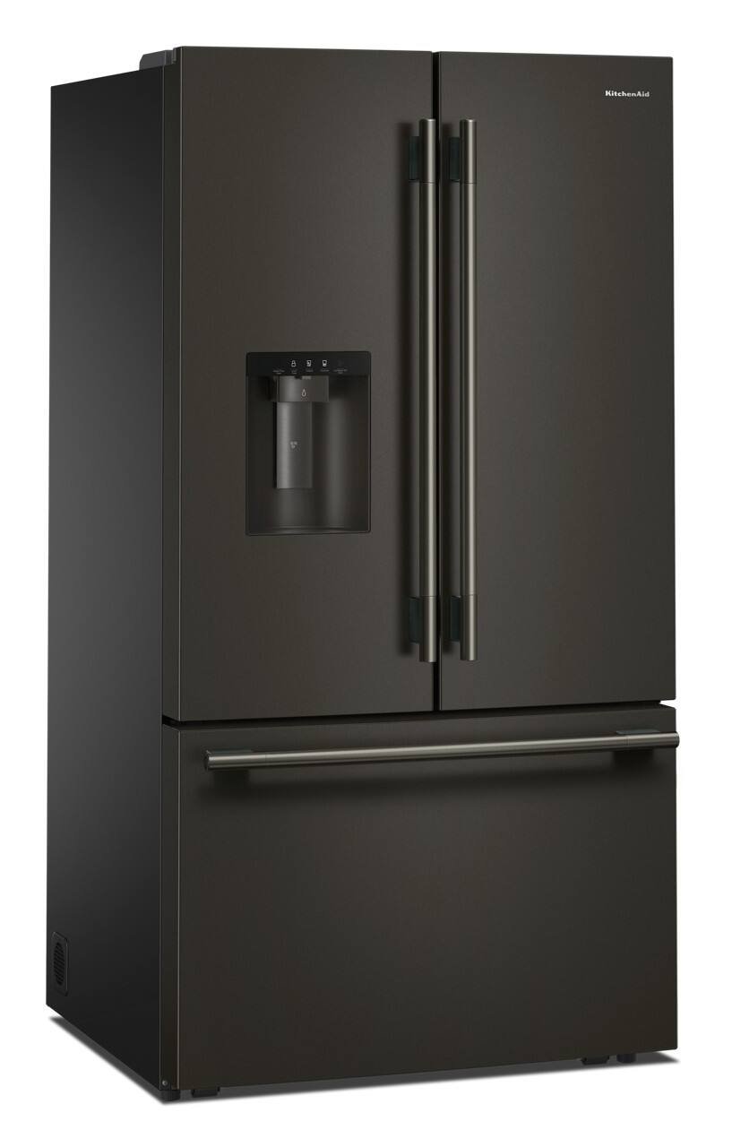 KitchenAid - 36 in. Wide 30 cu. ft. French Door Refrigerator with Exterior Water and Ice - Black Ore