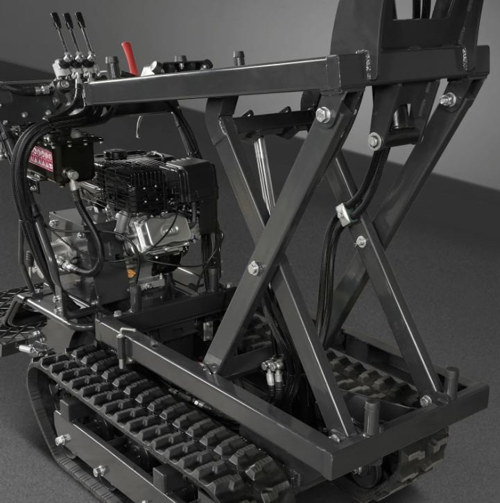 1100lbs Capacity E-Start 10HP 302cc Gas Engine Tracked Dumper Hydraulic Tipping and Lifting with Front Shovel - Image 13