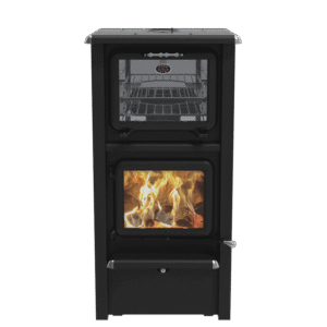 J.A. Roby Gemini-R PBGER Wood Burning Cookstove – 110,000 BTU, 1,000–3,000 Sq. Ft., Built-In Oven