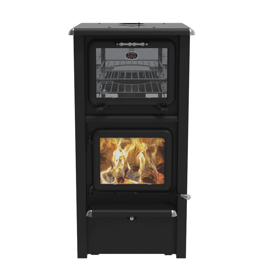 J.A. Roby Gemini-R PBGER Wood Burning Cookstove – 110,000 BTU, 1,000–3,000 Sq. Ft., Built-In Oven