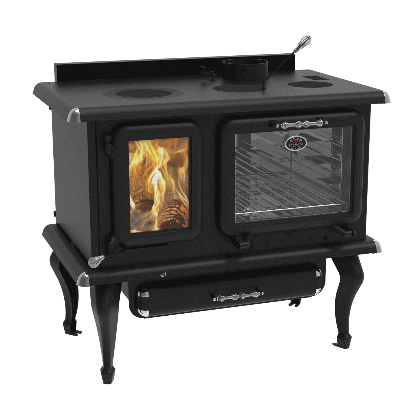 J.A. Roby Marmiton CBMA Wood Burning Cookstove – 70,000 BTU, 1,000–1,800 Sq. Ft., Built-In Oven - Image 3