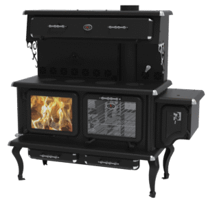 J.A. Roby Newton CBNEWT Wood Burning Cookstove – 95,000 BTU, 1,000–2,500 Sq. Ft., Oven & Food Warmer