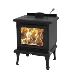 J.A. Roby Sirius PBSIN Wood Stove – 70,000 BTU, 500–1,800 Sq. Ft., EPA 2020 Certified, Metallic Black