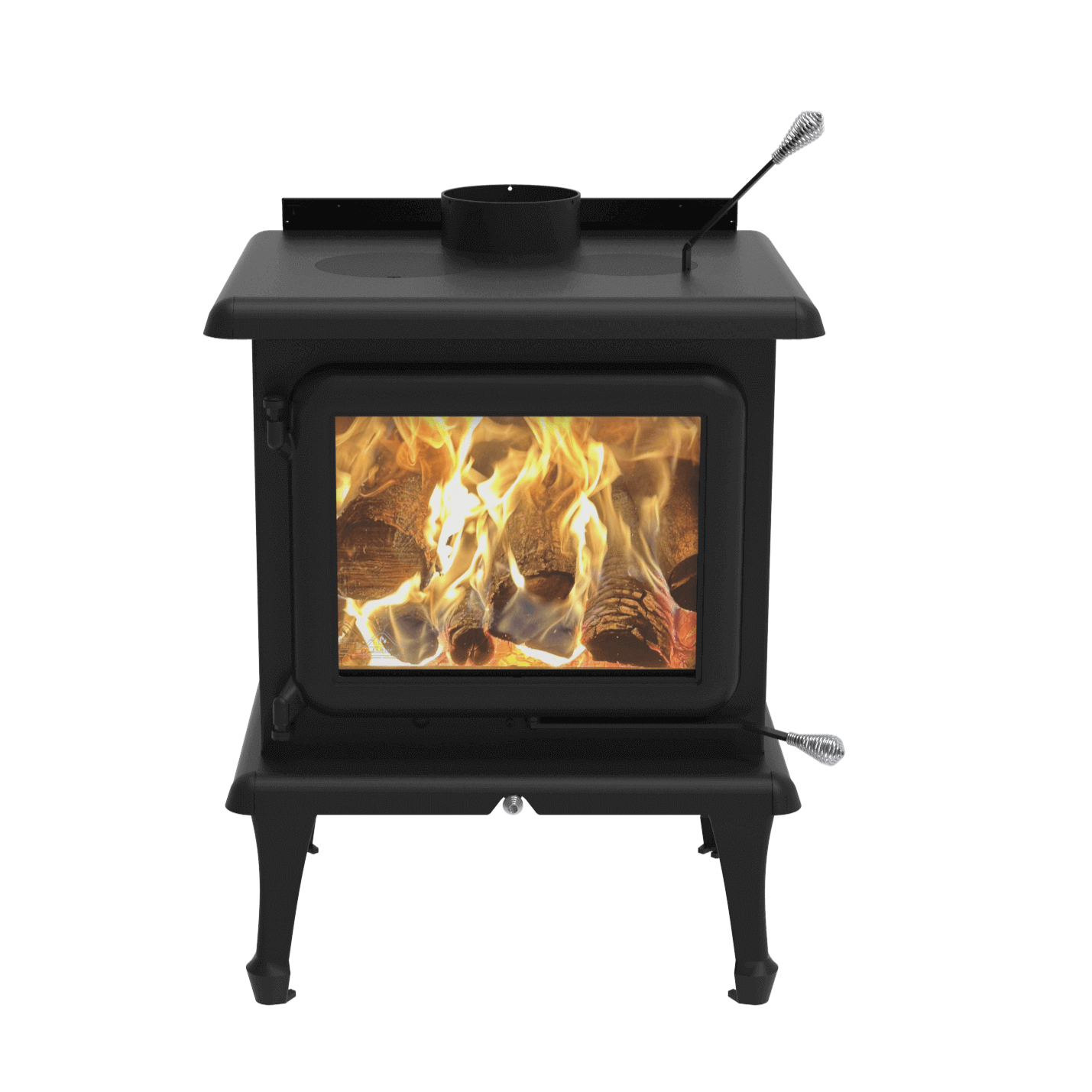 J.A. Roby Sirius PBSIN Wood Stove – 70,000 BTU, 500–1,800 Sq. Ft., EPA 2020 Certified, Metallic Black - Image 2