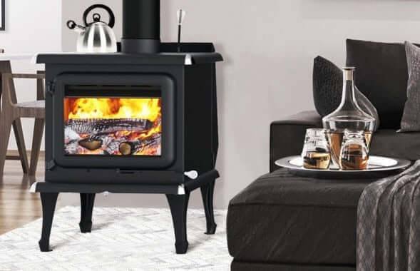 J.A. Roby Sirius PBSIN Wood Stove – 70,000 BTU, 500–1,800 Sq. Ft., EPA 2020 Certified, Metallic Black - Image 3