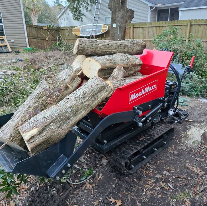 1100lbs Capacity E-Start 10HP 302cc Gas Engine Tracked Dumper Hydraulic Tipping and Lifting with Front Shovel - Image 3