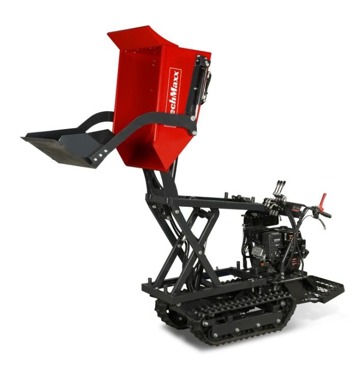 1100lbs Capacity E-Start 10HP 302cc Gas Engine Tracked Dumper Hydraulic Tipping and Lifting with Front Shovel