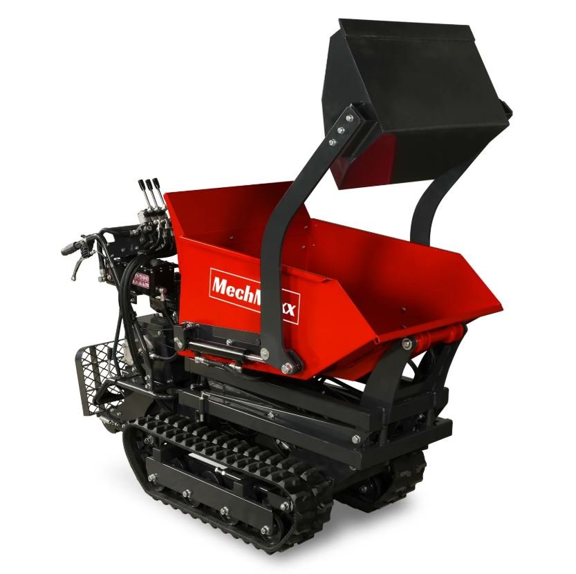 1100lbs Capacity E-Start 10HP 302cc Gas Engine Tracked Dumper Hydraulic Tipping and Lifting with Front Shovel - Image 7
