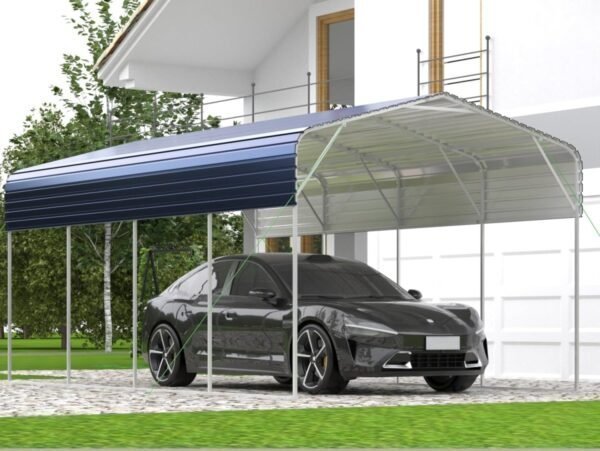 11x19FT Heavy Duty Metal Carport | Galvanized Outdoor Shelter for Cars, Boats Parties - Image 4