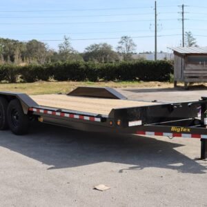 22 Foot Big Tex Heavy Duty with Drive-Over Fender Black Equipment Trailer (14DF-19BK+3KR)