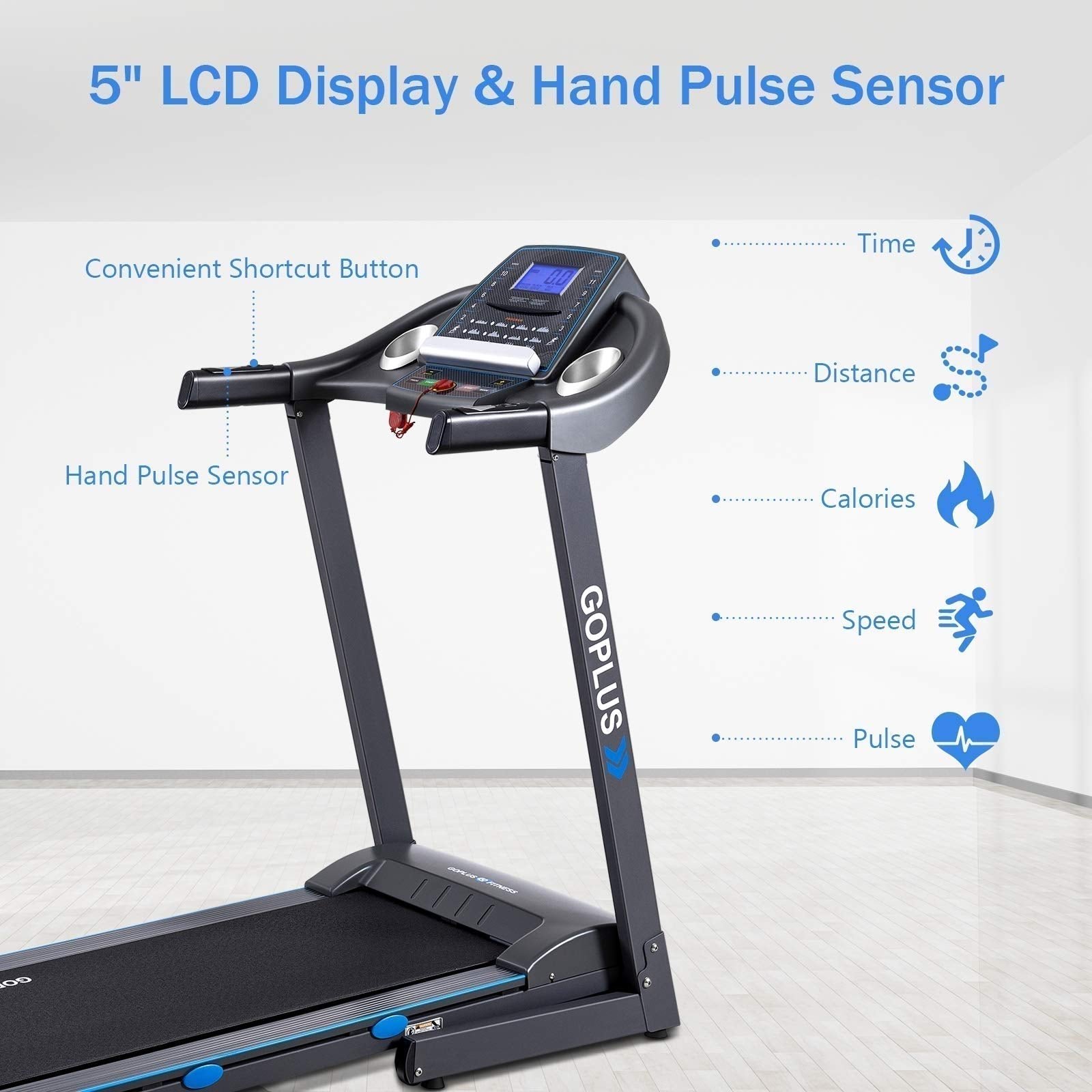 2.25HP Folding Treadmill with Incline, Superfit Electric Treadmill - Image 4