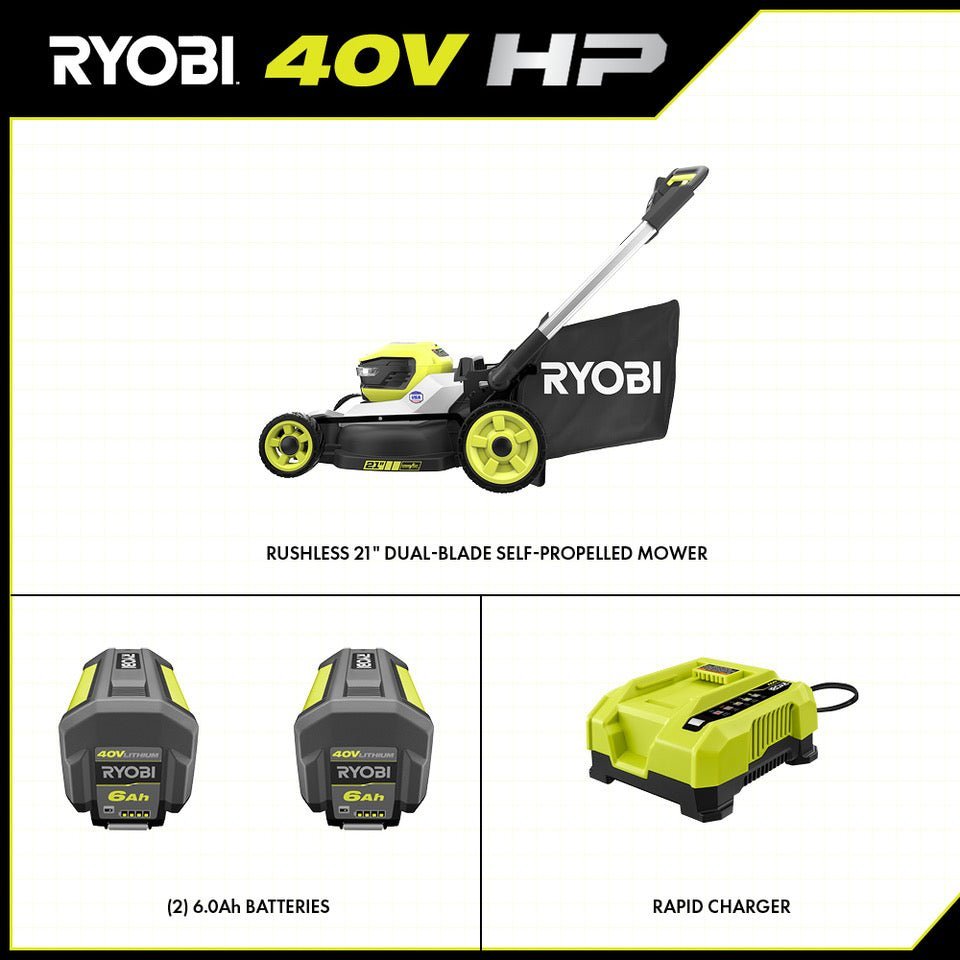 40V HP Brushless 21 in. Cordless Battery Walk Behind Dual-Blade Self-Propelled Mower - Image 10