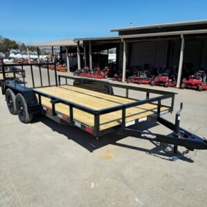 6’4? x 16 Utility Trailer Double Axle Dovetail With Gate Powder Coated (2) 3500lb Axles