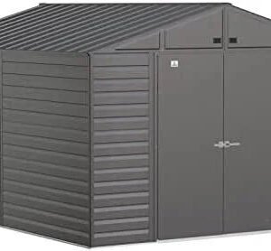 Arrow Select 10? x 12? Outdoor Lockable Steel Storage Shed Building, Charcoals