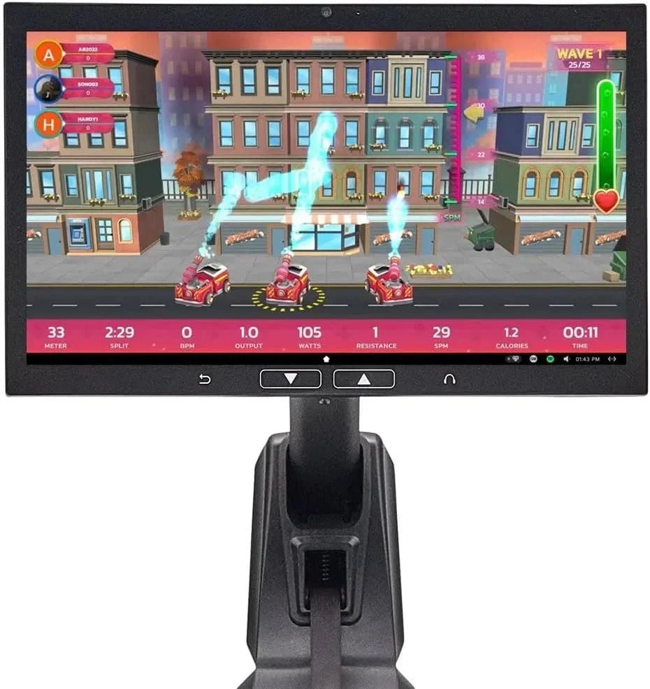 Aviron Strong Series Rower: 22? HD Touchscreen, Dual Air & Magnetic Resistances up to 100 lbs. Game-Based Workouts, Streaming, Compact Designs - Image 5