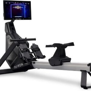 Aviron Strong Series Rower: 22? HD Touchscreen, Dual Air & Magnetic Resistances up to 100 lbs. Game-Based Workouts, Streaming, Compact Designs