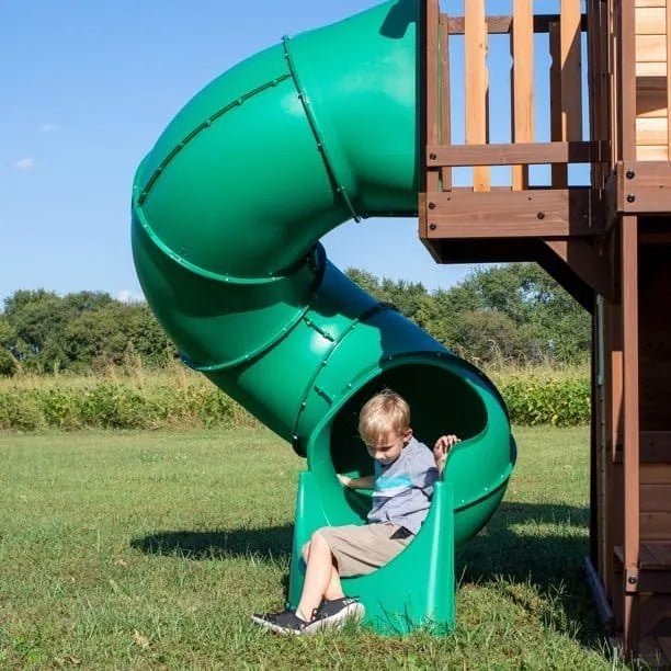 Backyard Discovery Cedar Cove Wooden Swing Set with Dual Slides & Playhouse - Image 2