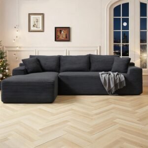 Bergenfield Furniture Cloud Sectional Couch Modern Modular Sectional Sofa Deep Seat Corduroy