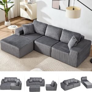 Bergenfield Furniture Modular Sectional Sofa Cloud Sectional Couch Deep Seat L Shaped Couch