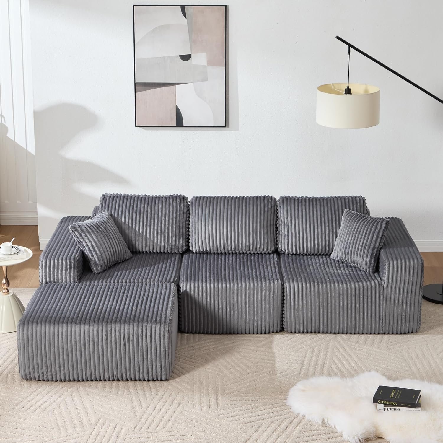 Bergenfield Furniture Modular Sectional Sofa Cloud Sectional Couch Deep Seat L Shaped Couch - Image 2