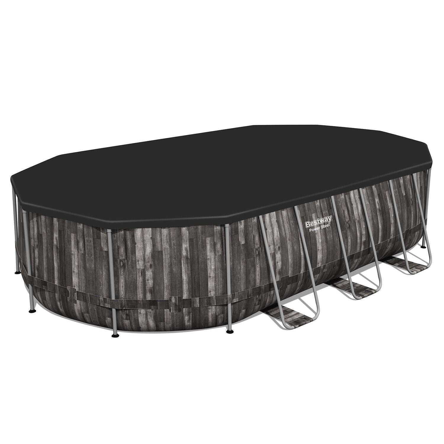 Bestway Power Steel 20? x 12? x 48? Oval Above Ground Outdoor Swimming Pool Set - Image 4