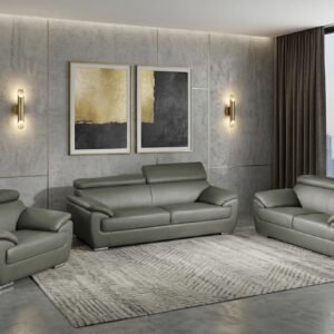 Carter Leather Seating Set – Gray