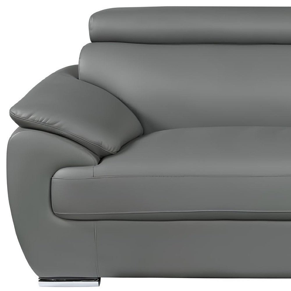 Carter Leather Sofa – Gray - Image 5