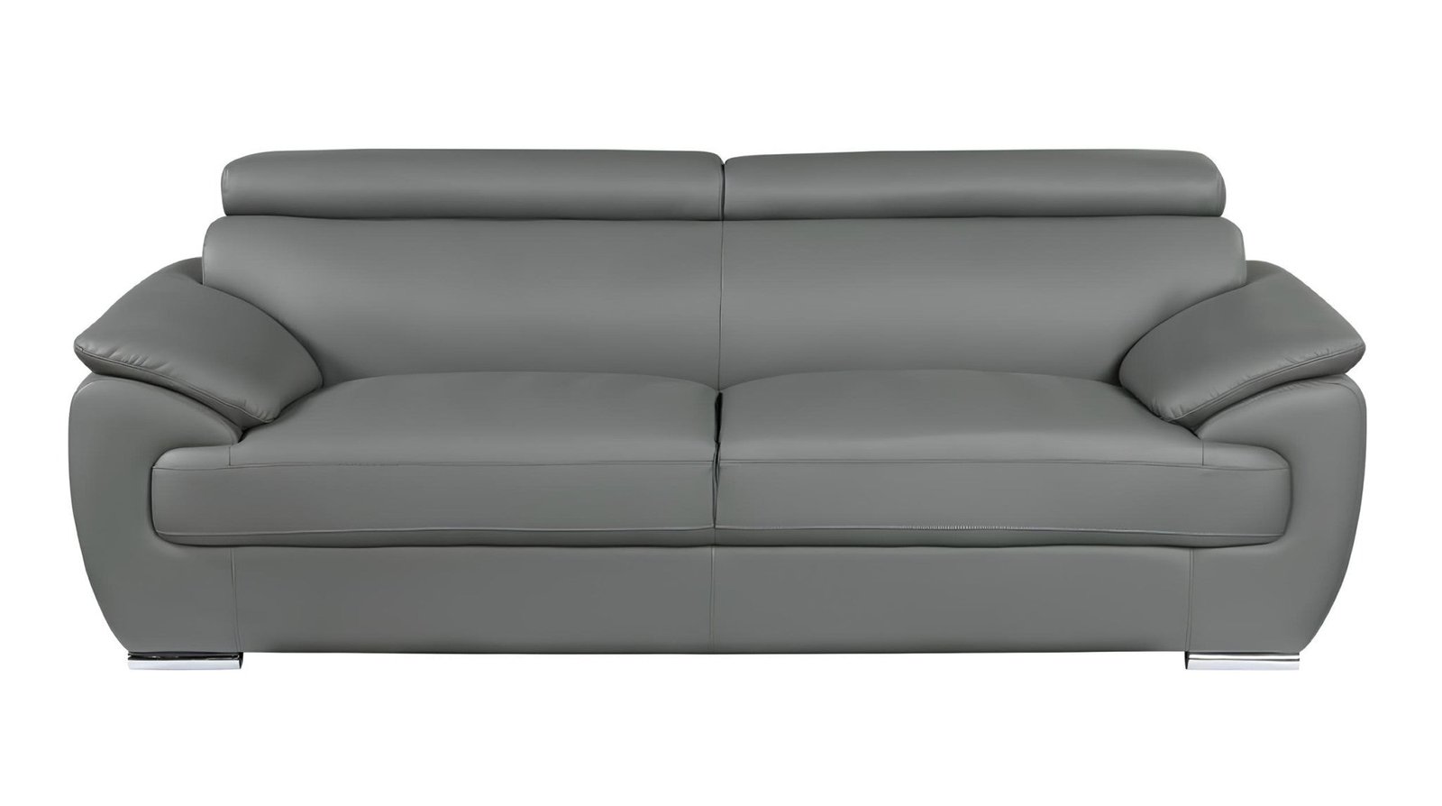 Carter Leather Sofa – Gray - Image 9