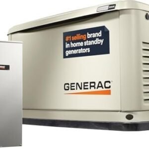 Generac Guardian 22kW Home Standby Generator with 200 Amp Transfer Switch, Durable All Aluminum, WiFi Enabled with G-Force Engine, Easy to Use, Whole House Power Backup, Smart Outage Solution – Bisque
