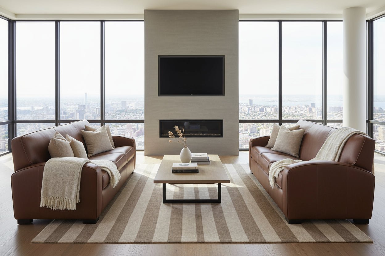 Hayden 81 Inch Contemporary Leather Sofa - Image 4