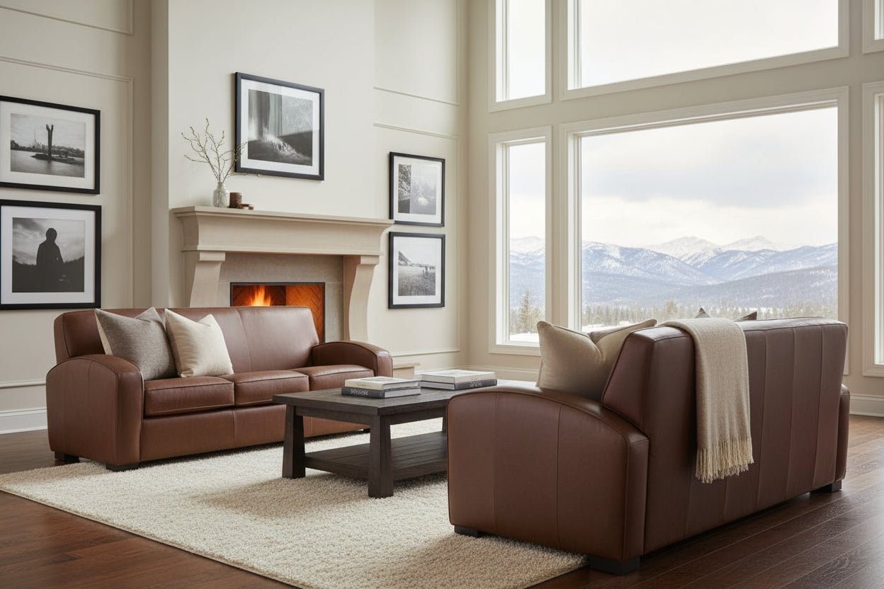 Hayden 81 Inch Contemporary Leather Sofa - Image 3
