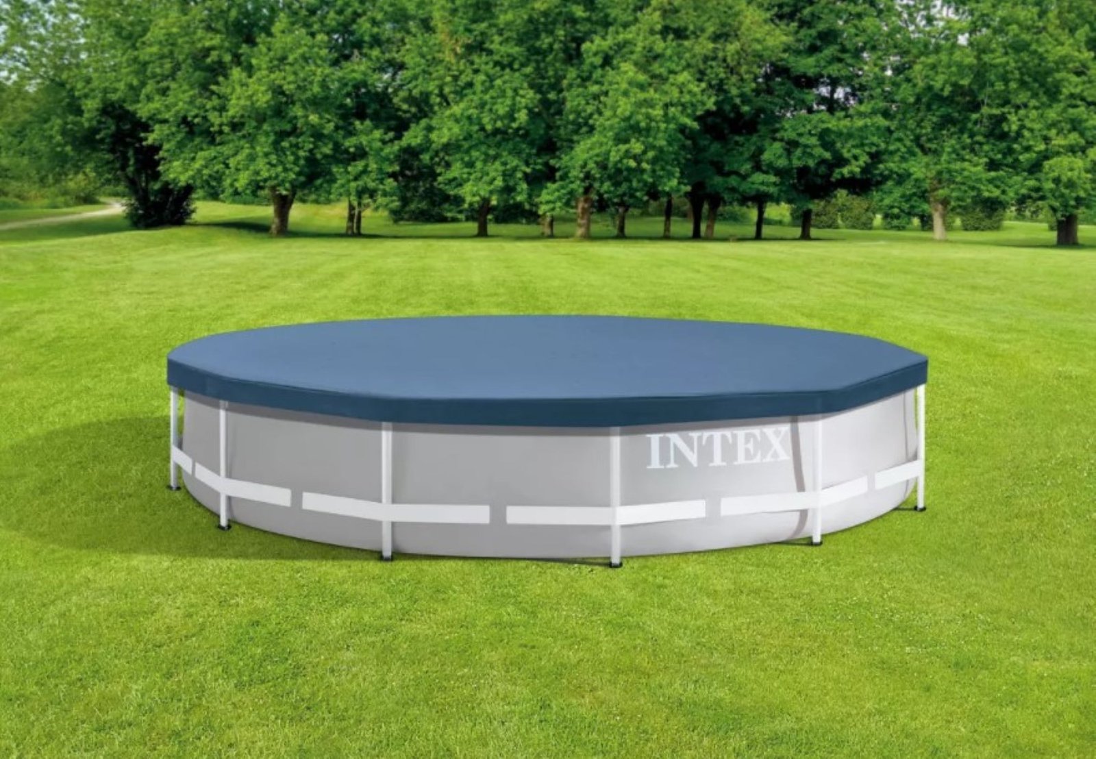 Intex 12-Foot Round Metal Frame Above Ground Swimming Pool Debris Cover - Image 6