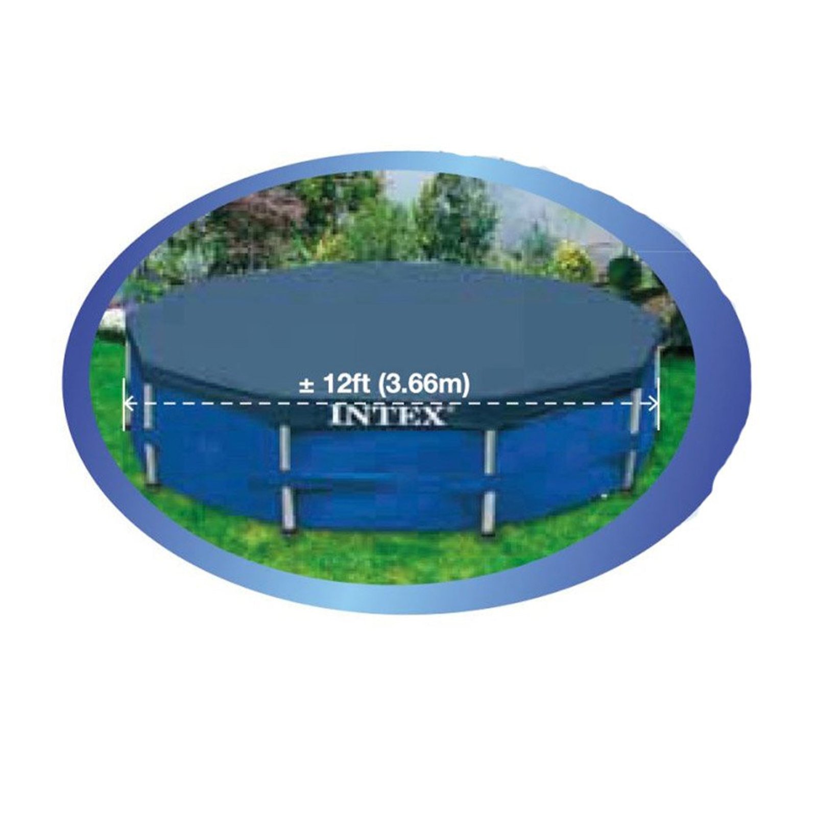 Intex 12 Foot x 30 In. Above Ground Pool & Intex 12 Foot Round Pool Cover - Image 6