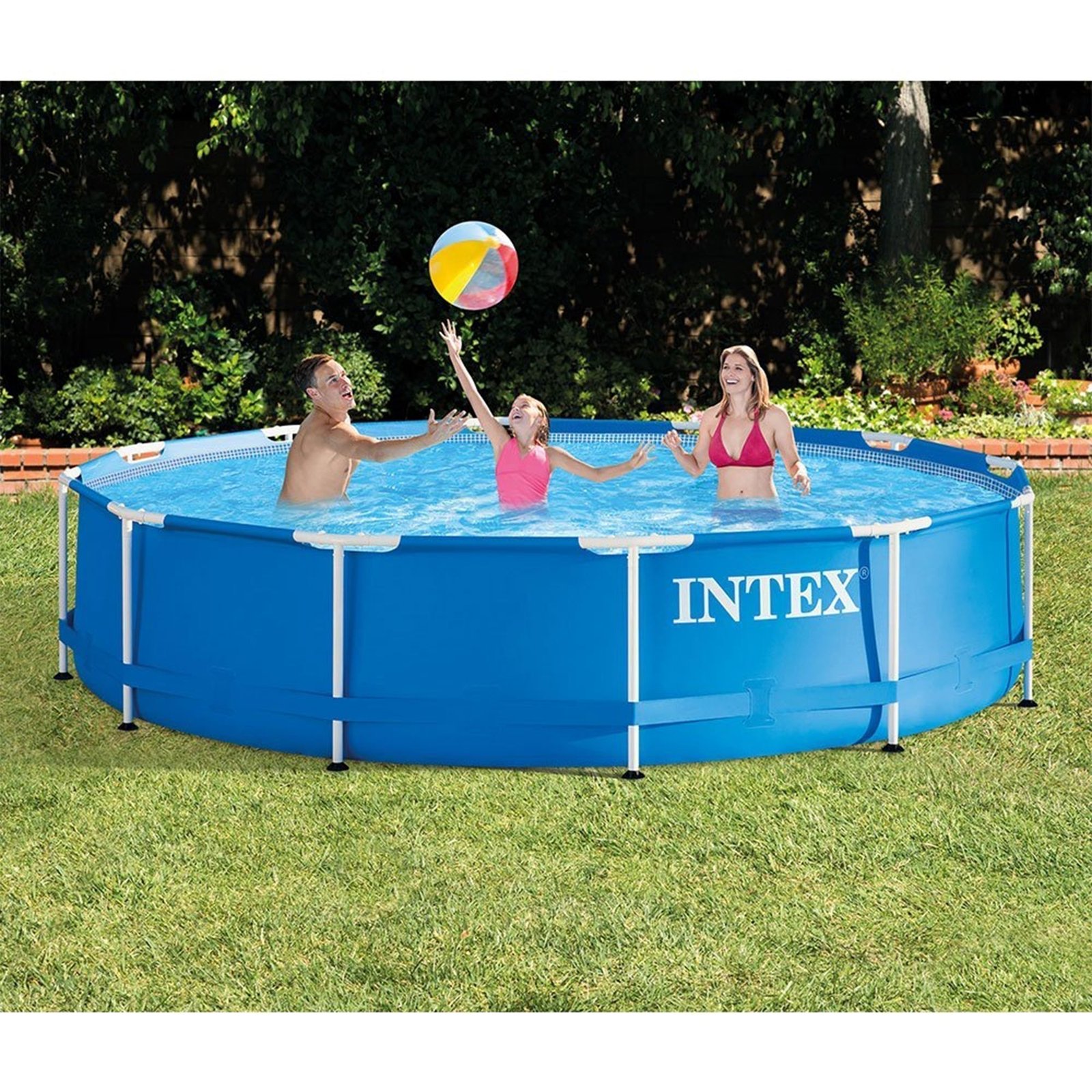 Intex 12 Foot x 30 In. Above Ground Pool & Intex 12 Foot Round Pool Cover - Image 8