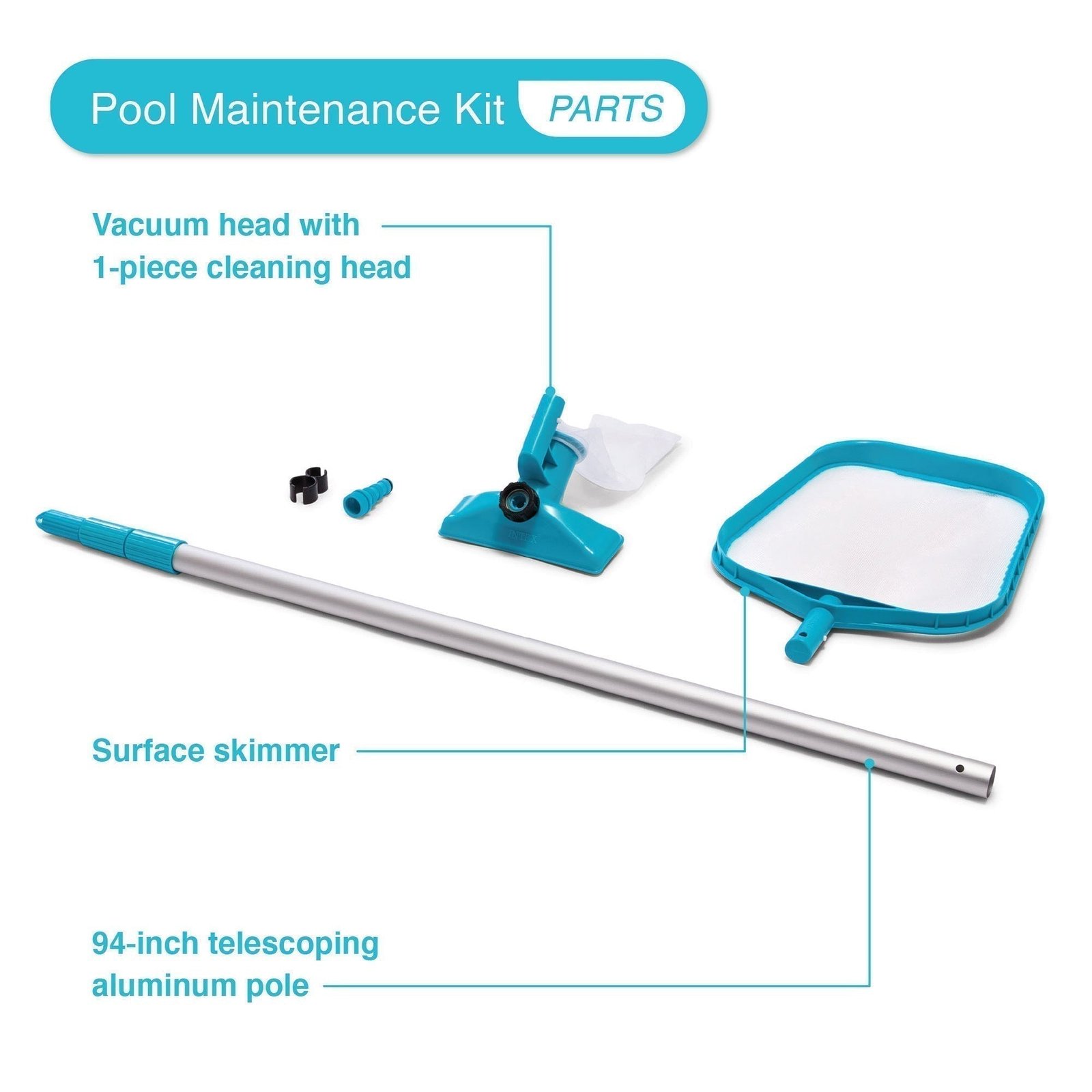 INTEX 12' x 30" Metal Frame Above Ground Pool, Filter, Cover, & Maintenance Kit - Image 5