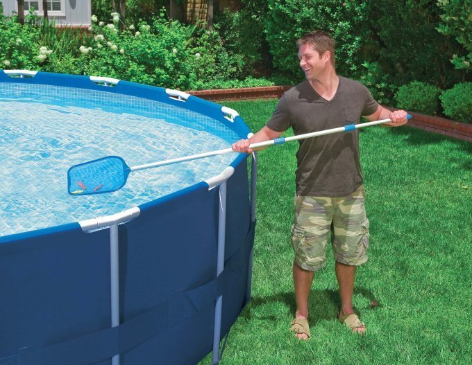 INTEX 12' x 30" Metal Frame Above Ground Pool, Filter, Cover, & Maintenance Kit - Image 9