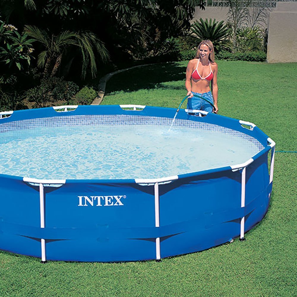 INTEX 12' x 30" Metal Frame Above Ground Pool, Filter, Cover, & Maintenance Kit - Image 10