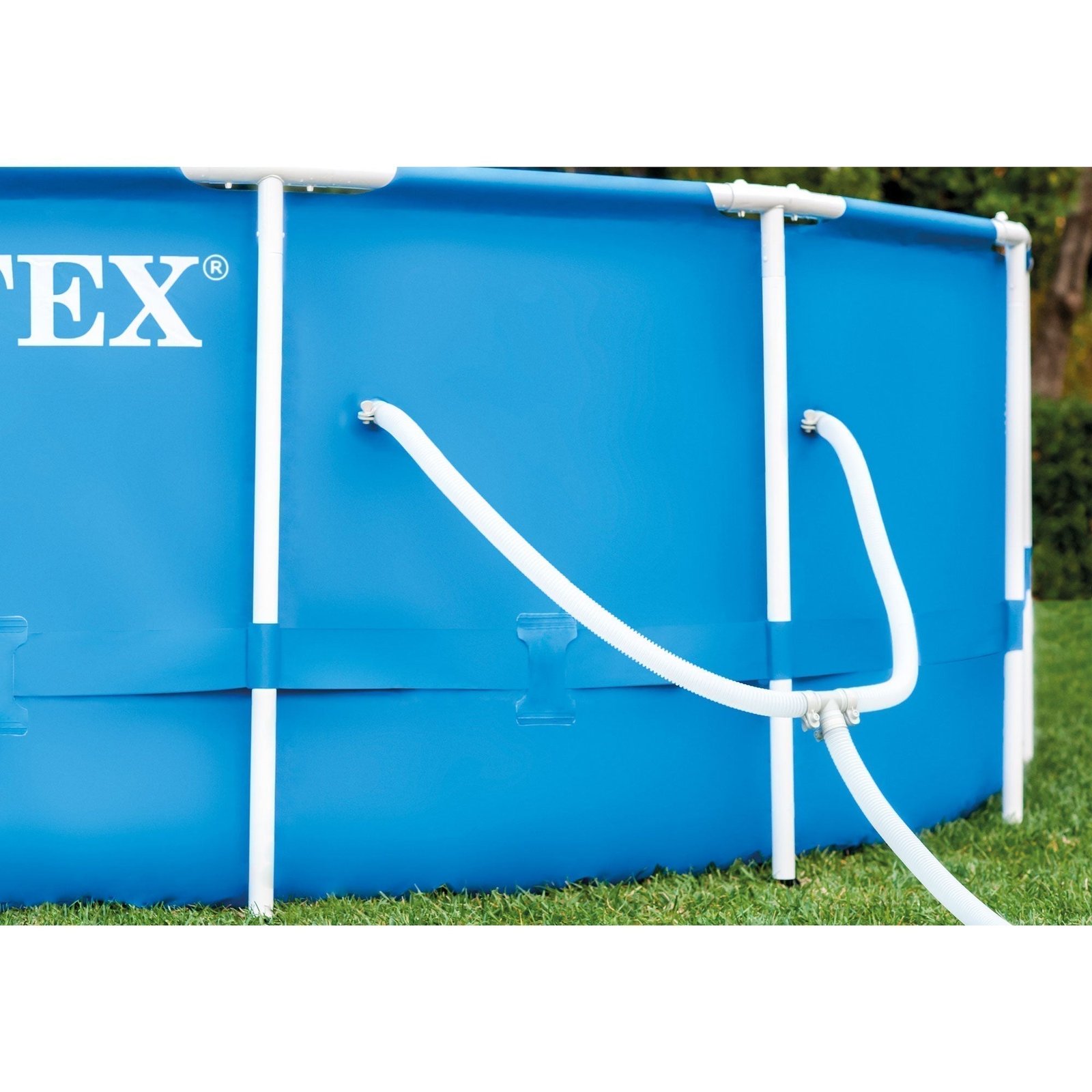 INTEX 12'x30" Metal Frame Swimming Pool with Filter Pump & Pool Cover (2-Pack) - Image 7